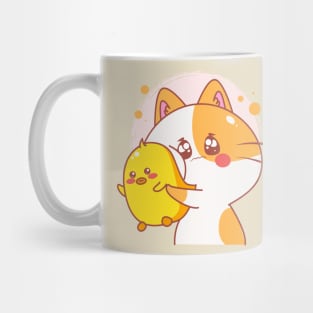 Cute Cat Little Duck Kawaii Cartoon Animals Mug